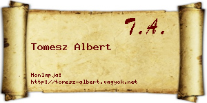 Tomesz Albert névjegykártya